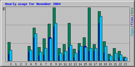 Hourly usage for November 2004