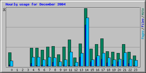 Hourly usage for December 2004