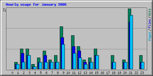 Hourly usage for January 2006