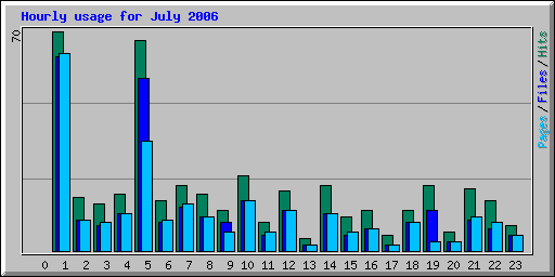 Hourly usage for July 2006