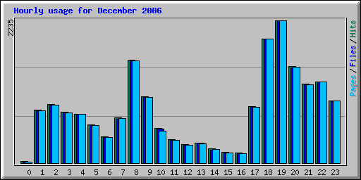 Hourly usage for December 2006